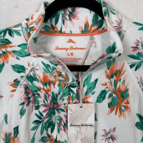 NWT Tommy Bahama Aruba Joyful Bloom Floral Lightweight Zip Up Jacket Size Large - Picture 4 of 14